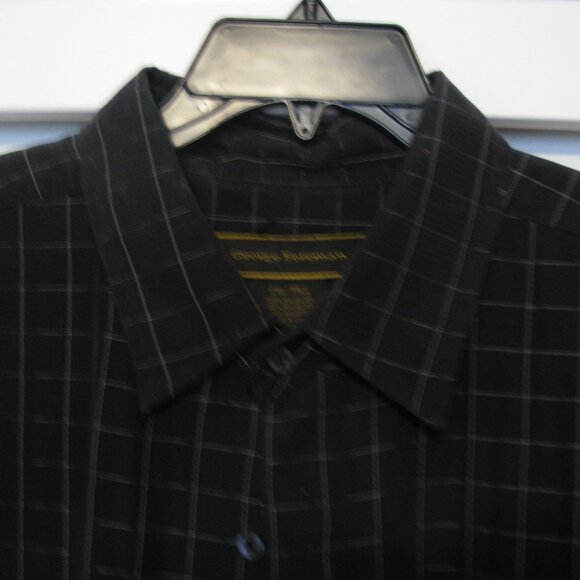 George Foreman 2XLT  Black Short Sleeve Button Front Men's Shirt - Picture 1 of 5